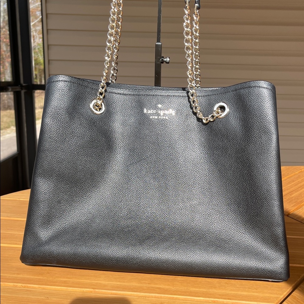 Kate Spade Black Leather Tote Bag